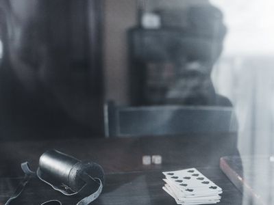 Abstract view of light filtering through a window onto a wooden floor.
